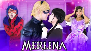 MERLINA y CAT NOIR son NOVIOS 💕😨☂️ | MIRACULOUS | Merlina baile