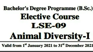 lse09 solved assignment 2021 / animal diversity-I solved assignment 2021 / IGNOU solved assignment