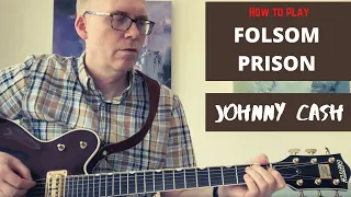 How to play ALL the guitar parts to Folsom Prison Blues Guitar Lesson - Johnny Cash / Luther Perkins