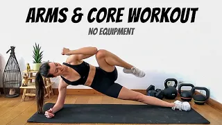 10 MIN ARMS & CORE WORKOUT | Follow along no equipment