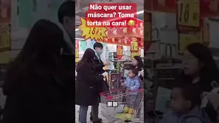 TORTA NA CARA DE QUEM NÃO USA MÁSCARA #shorts