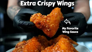 Here's The Secret To Perfectly Crispy Fried Chicken Wings (Corn Starch vs Flour)