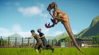 ALL DINOSAURS EATING PEOPLE - Jurassic World Evolution 2