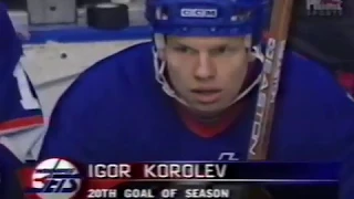 Igor Korolev scores his 20th of the season vs Avalanche (27 mar 1996)