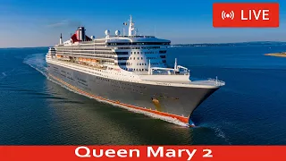 SHIPS TV -  Queen Mary 2 (The Last Ocean Liner) Departing Port of Southampton (LIVE)