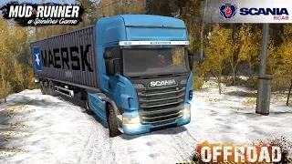 Spintires: MudRunner - SCANIA RCAB 2009 4X4 on Snowy and Slippery Roads