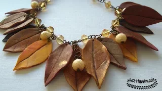 ~JustHandmade~ Polymer clay (fimo) autumn leaves - tutorial - no mold