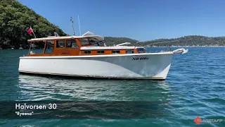 Halvorsen 30 "Ryeena" cruising on Sydney's Pittwater - Sold by Flagstaff Marine...