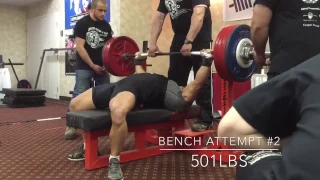 Greg Doucette IFBB PRO bench press powerlifting raw meet @ 210 lbs all lifts.