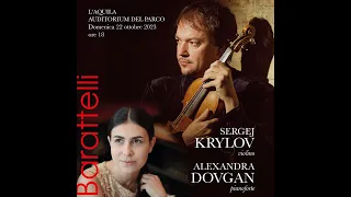 Il violinista Sergej Krylov e la pianista Alexandra Dovgan in concerto a L'Aquila il 22 ott 23