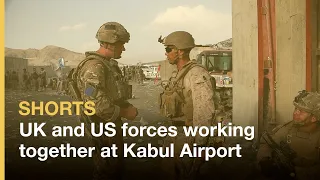British and American forces working together at Kabul Airport