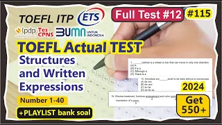 TOEFL ITP Actual Test Structure Written Expressions with Answers #toeflstructure #toeflpracticetest