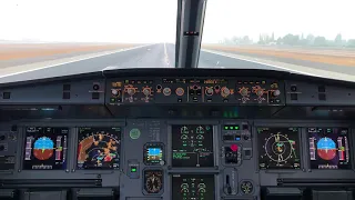 Airbus A319 Cockpit Take off from Santiago - Runway 17R