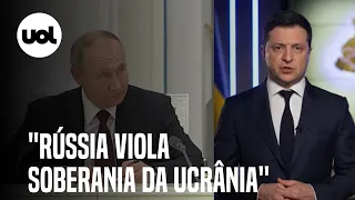 Rússia viola soberania da Ucrânia ao reconhecer territórios separatistas, diz presidente ucraniano