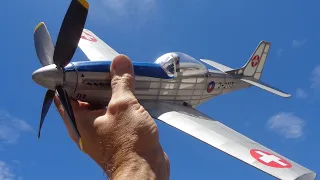 Flying Mustang P-51D Rubber powered free flight