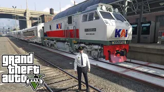 Kerja Jadi Masinis Kereta Api Eksekutif Rute Terpanjang! GTA 5 Mod Indonesia