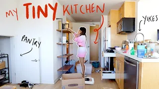 LA moving vlog #4! TINY KITCHEN ORGANIZATION! + pantry set up!