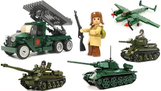 Лучшие LEGO наборы советской военной техники  - Катюша, Т-34, ИС-2, ПЕ-2, БА-10, СУ-85, СУ-100, БТ-7