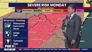 DMV faces severe weather risk Monday