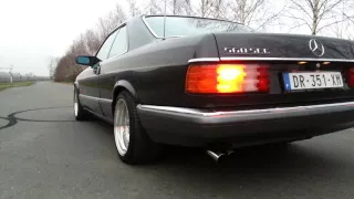 Mercedes Benz 560 SEC custom exhaust sound. Wrocław, Poland