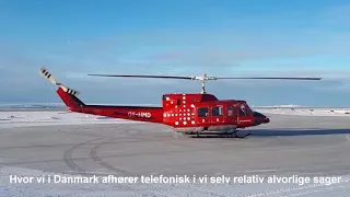 Bell 212 helicopter arrival in Upernavik