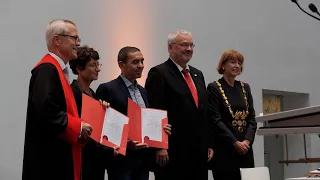 Özlem Türeci und Uğur Şahin im Historischen Rathaus zu Köln geehrt