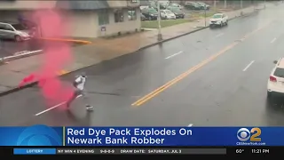 Red Dye Pack Explodes On Newark Bank Robber