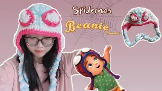 Crochet Spiderman Beanie|☁️Chunky Hat|💕Móc mũ người nhện Mayday's Beanie len nhung đũa-Cách Up Size