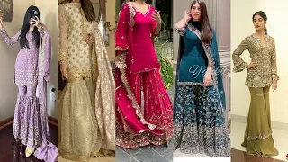 new trendy Sharara and gharara suit design/ 2024 mein kaun se Sharara and garare trend Karenge/