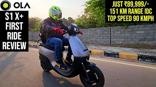 OLA S1 X+ First Ride Review | Price ₹89,999/- 125 km True Range | 90 kmph Top Speed