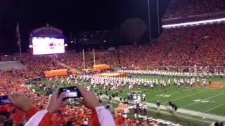 Clemson Tigers running down the hill vs USC