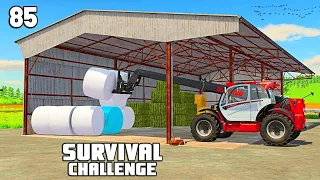 BUILDING A NEW HOME FOR THE BALES | Survival Challenge | Farming Simulator 22 - EP 85