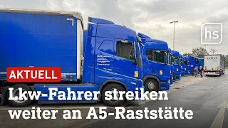 Lkw-Streik an Raststätte Gräfenhausen geht weiter I hessenschau