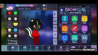 Gacha Club: How To Make Spade Skunk