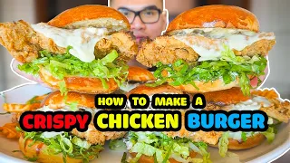 How to make a CRISPY CHICKEN BURGER