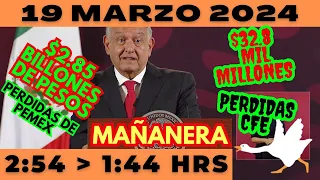 💩🐣 Conferencia de prensa matutina *Martes 19 de marzo 2024* Presidente AMLO de 2:54 a 1:44.