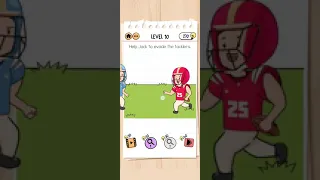 Brain Test 2 Crazy High School Level 10 Help Jack to evade the tacklers