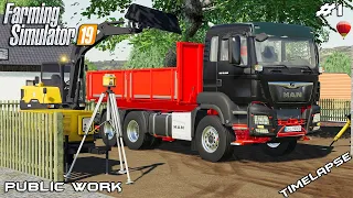 Digging & tree removal | Public Work Stappenbach | Farming Simulator 19 | Episode 1