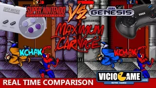 🎮 Spider-Man Maximum Carnage (SNES Vs Mega Drive) Real Time Comparison