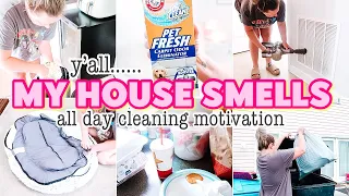 STINKY HOUSE CLEAN WITH ME | REAL LIFE MESSES | ALL DAY CLEANING