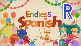 Endless Spanish Letter R - Sight Words: RECORTAR, REINA, REÍR, ROJO | Originator Games