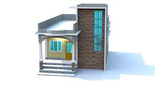 simple 2 bedrooms small house plan, 22 by 36 small home design with porch @premshomeplan