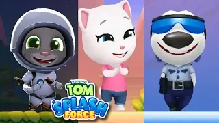 TALKING TOM SPLASH FORCE - Astro Tom, Talking Angela, Officer Hank - Gameplay, Android Mobile Games