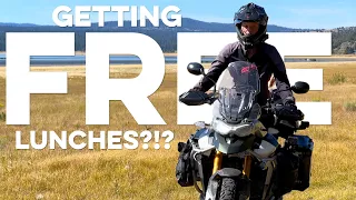 We find FREE FOOD while motorcycle traveling! S04-E03 🇺🇸