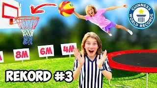 Wir brechen TRAMPOLIN WELTREKORDE! (weitester BASKETBALL DUNK...)