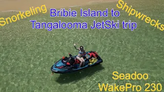 JetSki Bribie Island to Moreton Island for some snorkelling around the wrecks Seadoo wakepro 230