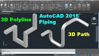 AutoCAD Sweep along 3D Polyline | Autocad Sweep 3D Path | AutoCAD 2015 Piping