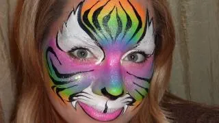 Rainbow Tiger Face Painting