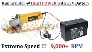 9000 RPM ! Run 220v Angle Grinder ( Power Tools ) at High Speed with 12v DC Supply ( UPS Battery )