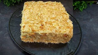 NAPOLEON Without BAKING. Cooking at home LAZY and Quick Napoleon Cake! #no-bake​ #quickcake